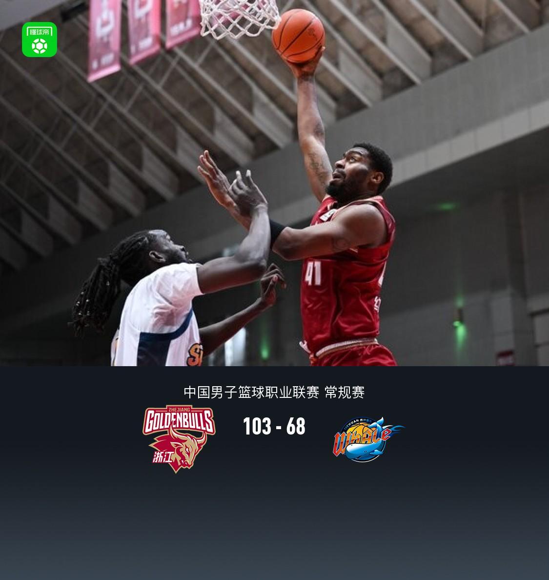 浙江103-68送四川取14连败，约克19分，段睿骐17+7